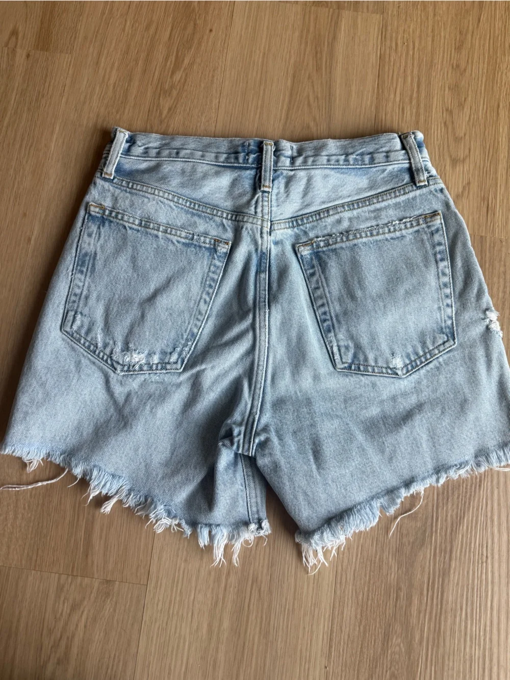 AGOLDE Riley Denim Cut Off Jean Shorts Long Inseam Swapmeet Sz 27